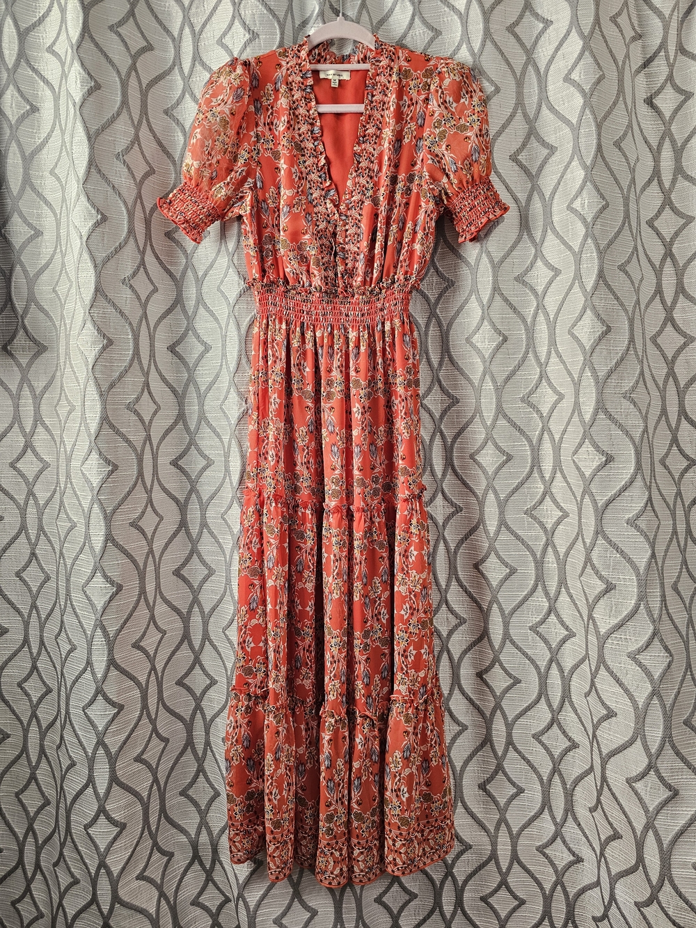 Max Studio Coral Floral Maxi Dress